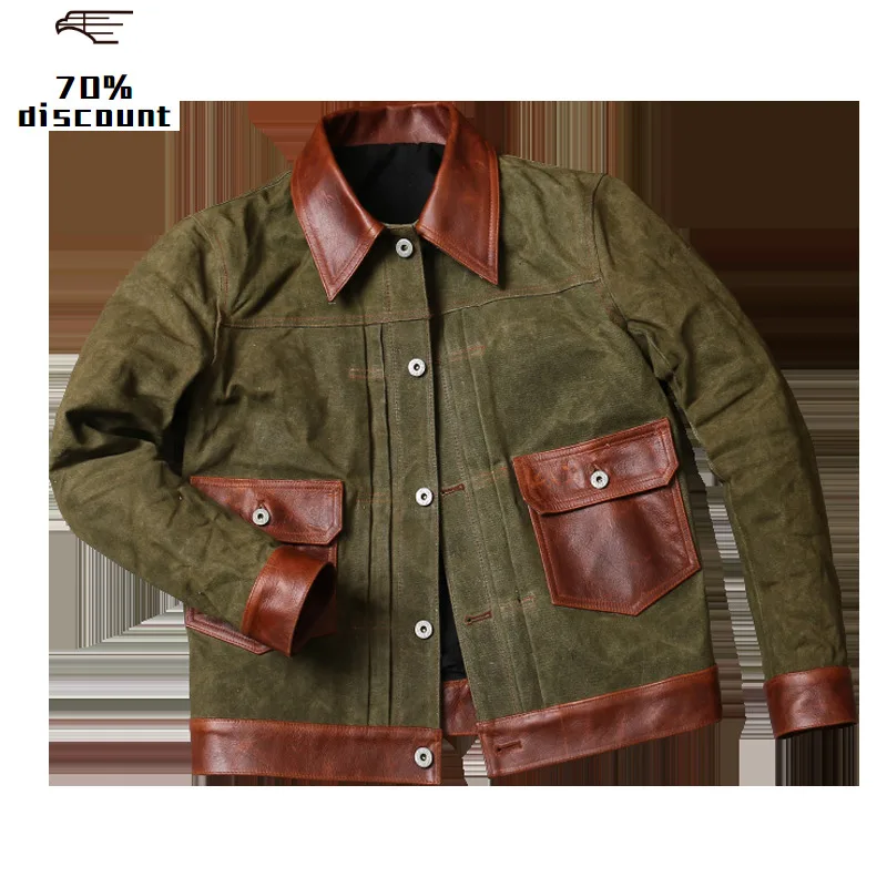 2020 American Retro Green Men Casual Leather Jacket Large Size XXXL Genuine Cowhide Spring Slim Fit Splicing Leather Coat
2020 American Retro Green Men Casual Leather Jacket Large Size XXXL Genuine Cowhide Spring Slim Fit Splicing Leather Coat