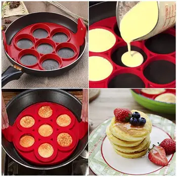 Flip Cooker Pancakes Mold - New Upgrade Silicone Pancake Molds 7 Circles Reusable Non Stick Egg Mold Ring pancake Maker for Kitc
Flip Cooker Pancakes Mold - New Upgrade Silicone Pancake Molds 7 Circles Reusable Non Stick Egg Mold Ring pancake Maker for Kitc