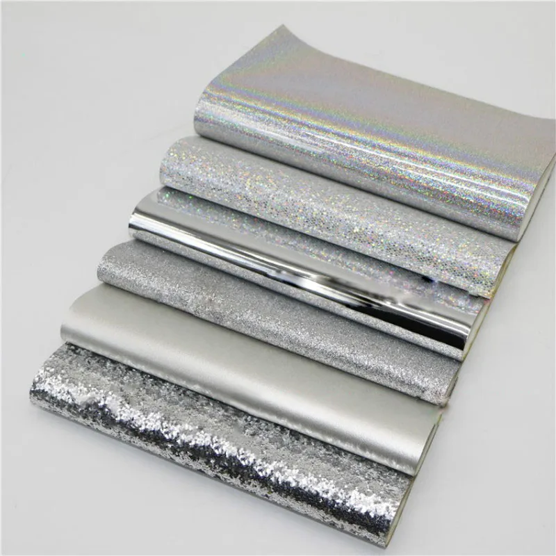 6Pcs 20x22cm Sliver Series Glitter Fabric Faux Artificial Synthetic Leather Fabric DIY Sewing Handicrafts Hair Bow Accessories
6Pcs 20x22cm Sliver Series Glitter Fabric Faux Artificial Synthetic Leather Fabric DIY Sewing Handicrafts Hair Bow Accessories