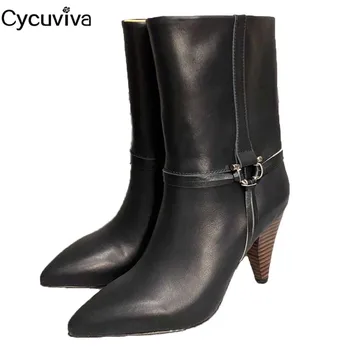 Runway Spike Heels Ankle Boots For Women Genuine Leather Motorcycle Boots Ladies Party Shoes Sexy Point Toe Cowboy Chelsea Boots
Runway Spike Heels Ankle Boots For Women Genuine Leather Motorcycle Boots Ladies Party Shoes Sexy Point Toe Cowboy Chelsea Boots