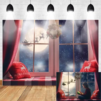Christmas Backdrop for Party Winter Snowflake Pillow Window Sill Moon Reindeer Santa Garland Wreath Holiday Family Party Kids
Christmas Backdrop for Party Winter Snowflake Pillow Window Sill Moon Reindeer Santa Garland Wreath Holiday Family Party Kids