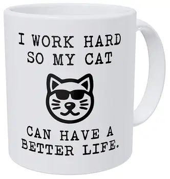 Aviento Funny Coffee Mug I Work Hard So My Cat Can Have A Better Life 11 Ounces 490 Grams Ultra White AAA
Aviento Funny Coffee Mug I Work Hard So My Cat Can Have A Better Life 11 Ounces 490 Grams Ultra White AAA