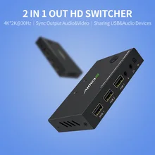 New AIMOS 4K*2K@30Hz Switch 2 in 1 Out USB Switcher Selector with Remote Control Sync Output Audio&Video Support Audio
New AIMOS 4K*2K@30Hz Switch 2 in 1 Out USB Switcher Selector with Remote Control Sync Output Audio&Video Support Audio
