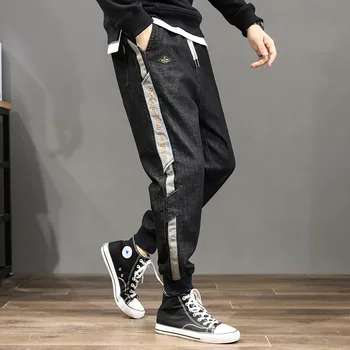 Japanese Fashion Men Jeans Loose Fit Big Size 28-42 Stripe Designer Spliced Harem Pants Hip Hop Joggers Jeans Men Cargo Pants
Japanese Fashion Men Jeans Loose Fit Big Size 28-42 Stripe Designer Spliced Harem Pants Hip Hop Joggers Jeans Men Cargo Pants