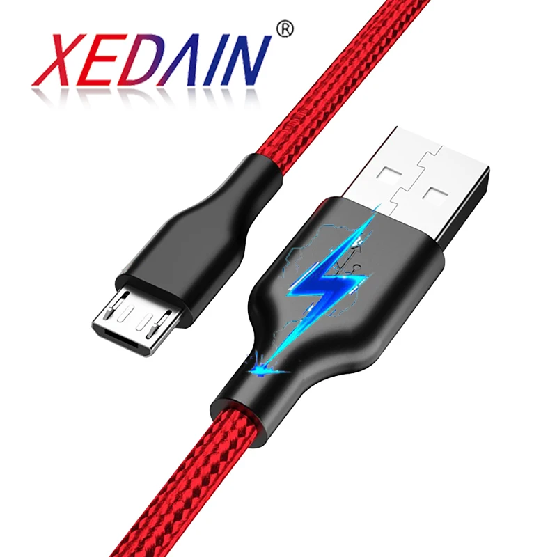 Нейлоновый тканый кабель для зарядки Android USB Samsung A8 A7 2018 S7 Andriod мобильный телефон