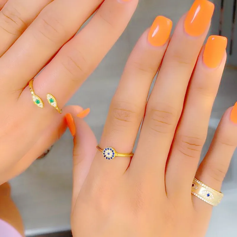 HOT sale cheap wholesale promotion ring fashion open adjust rings double green evil eye charm Gold color turkish lucky jewelry
HOT sale cheap wholesale promotion ring fashion open adjust rings double green evil eye charm Gold color turkish lucky jewelry