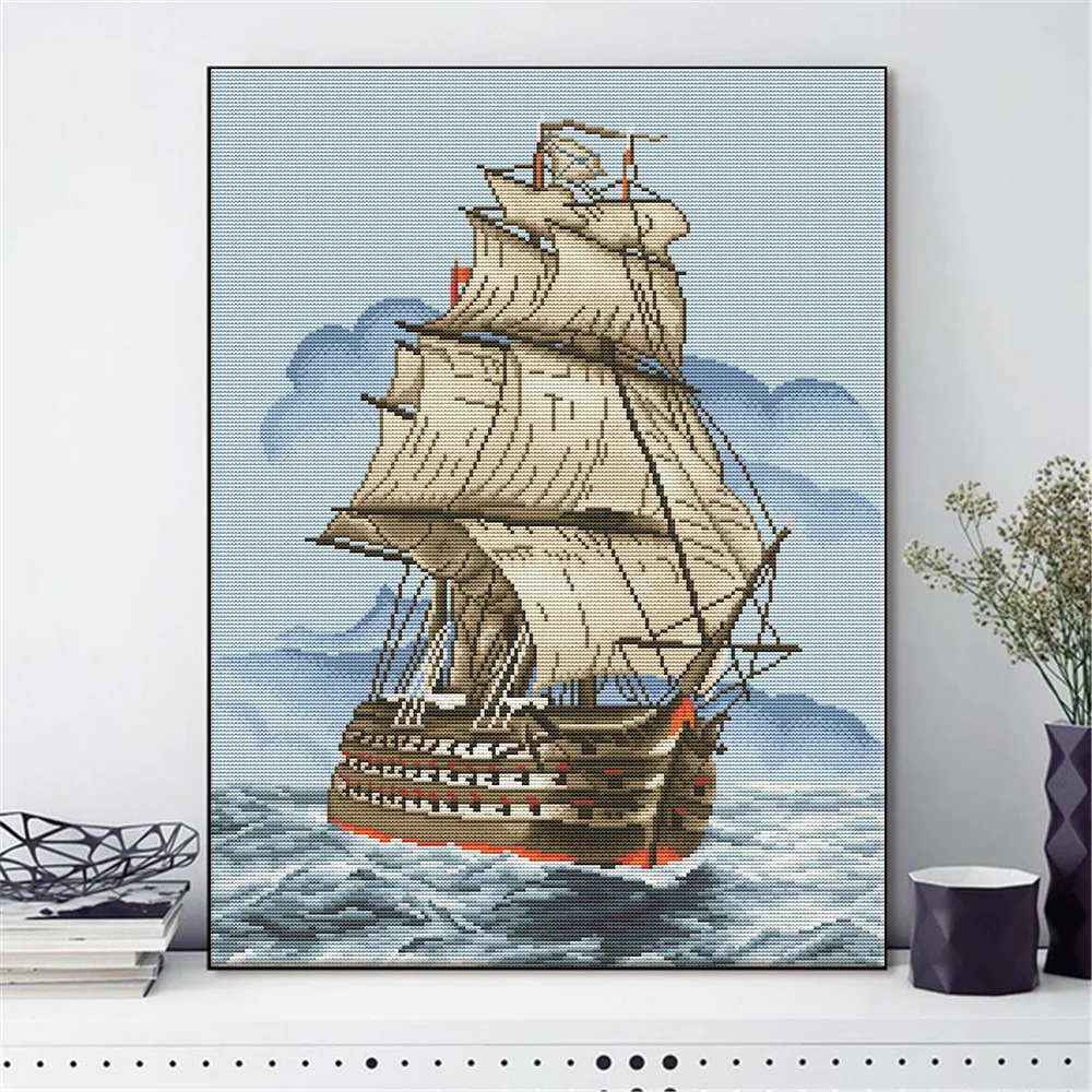 HUACAN Cross Stitch Sailboat Scenery Needlework Sets Embroidery Sea Landscape Kits White Canvas DIY Home Decor 14CT 40x50cm
HUACAN Cross Stitch Sailboat Scenery Needlework Sets Embroidery Sea Landscape Kits White Canvas DIY Home Decor 14CT 40x50cm