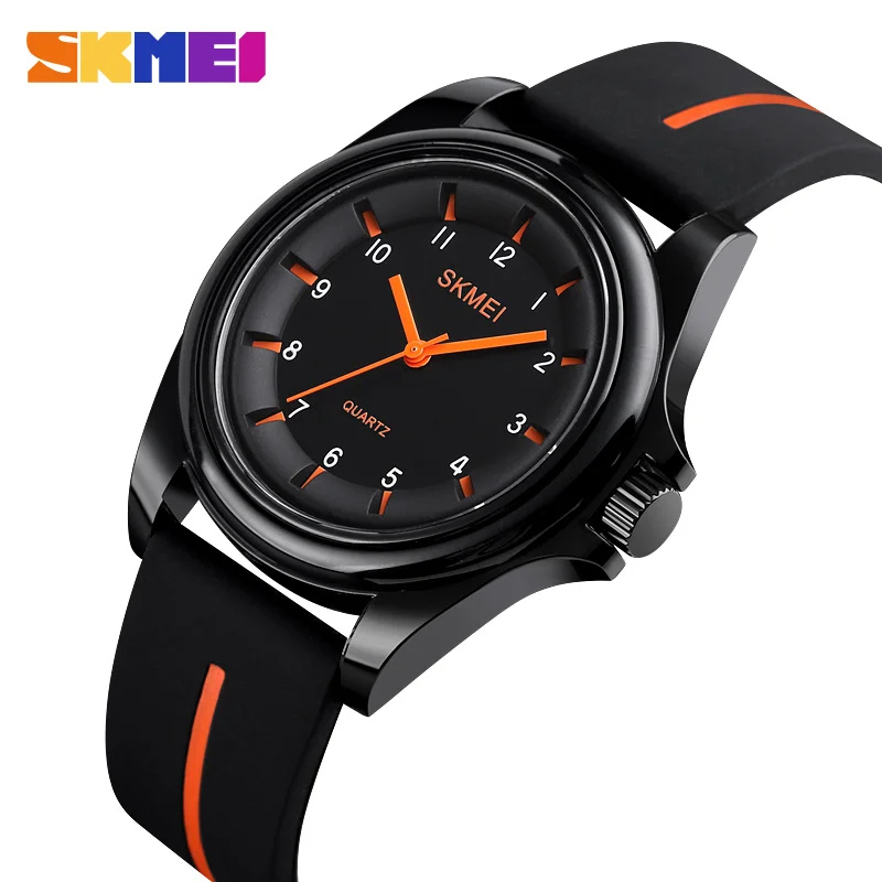 Фото SKMEI Clock Men Watch Quartz Wristwatches Fashion Waterproof Sports Watches Women Personality Colorful Silica Gel Men's | Наручные