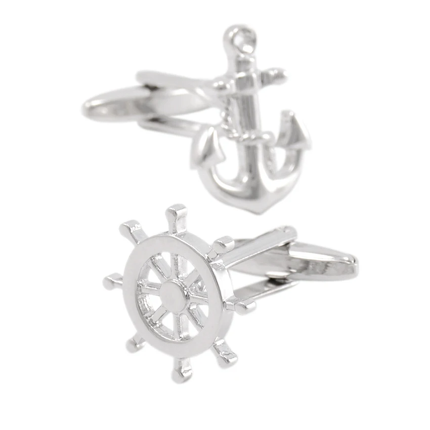 

SAVOYSHI Shirt Cufflinks for Mens Cuff buttons High Quality Stainless steel Rudder Anchor Mix Cuff links Brand Fashion Jewelry