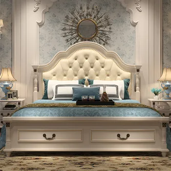American Bed Double Bed 1.8 mLight Luxury European Solid Wood Bed Soft Bag Princess Bed Modern Simple Master Bedroom Storage Bed
American Bed Double Bed 1.8 mLight Luxury European Solid Wood Bed Soft Bag Princess Bed Modern Simple Master Bedroom Storage Bed