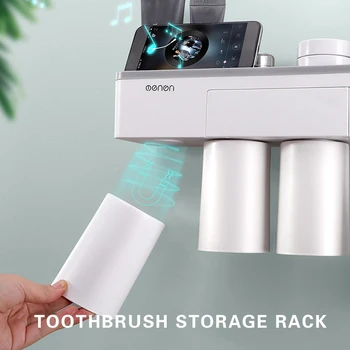 Inverted Toothbrush Holder Magnetic Adsorption Automatic Toothpaste Squeezer Bathroom Storage Rack Bathroom Accessories Set
Inverted Toothbrush Holder Magnetic Adsorption Automatic Toothpaste Squeezer Bathroom Storage Rack Bathroom Accessories Set
