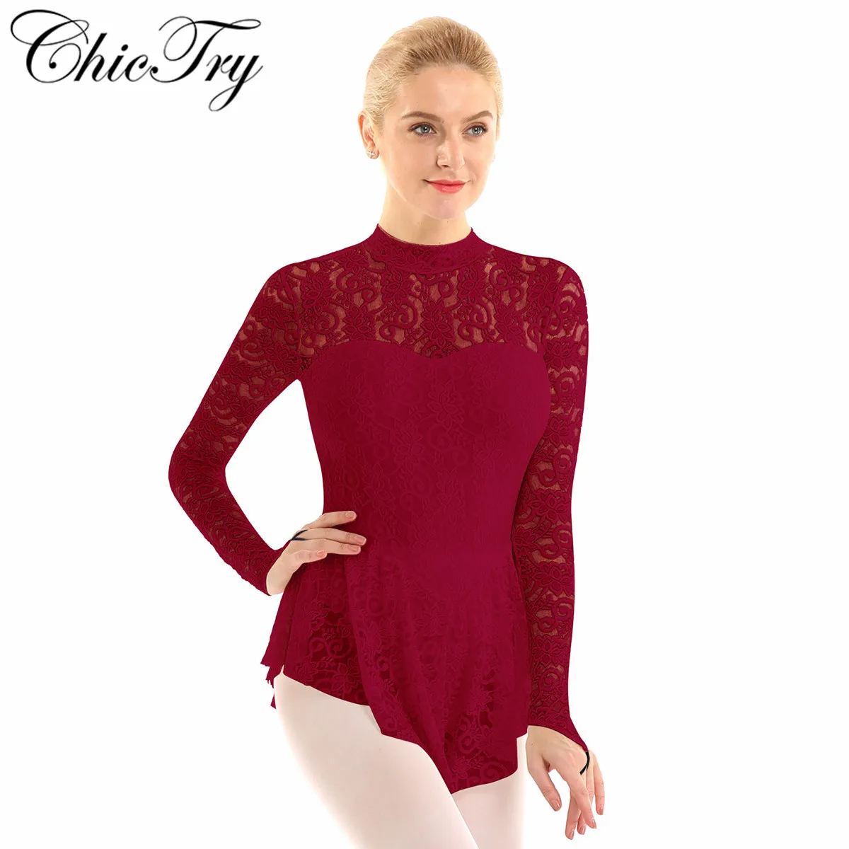 Women Lyrical Dance Costumes Long Sleeve Floral Lace Chiffon Dance Ballet Dress Gymnastics Leotard for Dancewear Performance
Women Lyrical Dance Costumes Long Sleeve Floral Lace Chiffon Dance Ballet Dress Gymnastics Leotard for Dancewear Performance