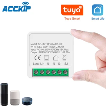 ACCKIP Mini Smart Wifi DIY Switch Supports 2 Way Control Works with Alexa Google Home 16A Smart Circuit Breaker
ACCKIP Mini Smart Wifi DIY Switch Supports 2 Way Control Works with Alexa Google Home 16A Smart Circuit Breaker