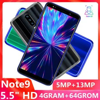 Note 9 quad core smartphones 4G RAM 64G ROM 5.5INCH 5MP+13MP front/back camera android mobile phones face ID unlocked celulares 
Note 9 quad core smartphones 4G RAM 64G ROM 5.5INCH 5MP+13MP front/back camera android mobile phones face ID unlocked celulares