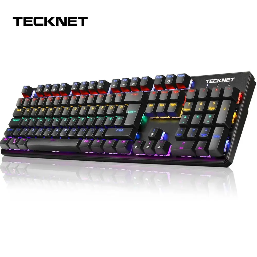 TeckNet 105 Keys Waterproof Blue Switch Mechanical Keyboard Metal Panel RGB 8LED Backlit Keyboard LOL Mechanical Gaming Keyboard
TeckNet 105 Keys Waterproof Blue Switch Mechanical Keyboard Metal Panel RGB 8LED Backlit Keyboard LOL Mechanical Gaming Keyboard