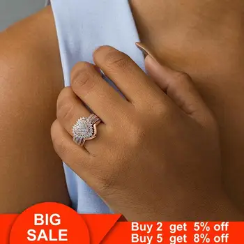 Lovers Heart Promise ring sets 925 Sterling silver Pave AAAAA cz Engagement Wedding Band Rings for women Bridal Party Jewelry
Lovers Heart Promise ring sets 925 Sterling silver Pave AAAAA cz Engagement Wedding Band Rings for women Bridal Party Jewelry