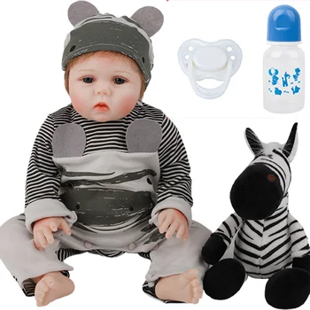 48CM Newborn Baby Stripe Clothing Dolls Lovely Soft Handmade Realistic Reborn Silicone Soft Cloth Baby Dolls Toys For Kids Gift
48CM Newborn Baby Stripe Clothing Dolls Lovely Soft Handmade Realistic Reborn Silicone Soft Cloth Baby Dolls Toys For Kids Gift
