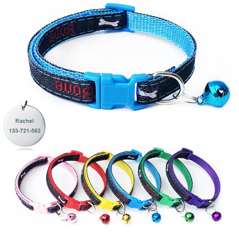 Personalize Pet Collar for Cat with anti-lost Name Tag Denim Puppy Kitten Collar For Small dog Chihuahua Cat Pet Dog Accessories
Personalize Pet Collar for Cat with anti-lost Name Tag Denim Puppy Kitten Collar For Small dog Chihuahua Cat Pet Dog Accessories