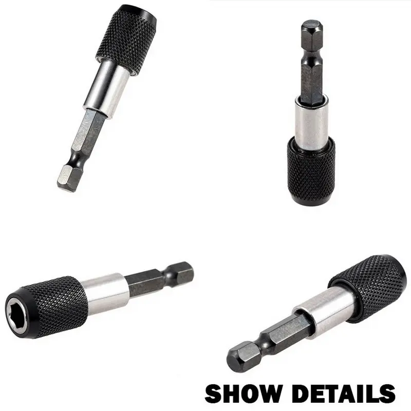 60/100/150 MM Impact Drive Hex Shank Quick Release Change Holder Bit Drill Chuck Adapter Magnetic Screwdriver Bit Holder
60/100/150 MM Impact Drive Hex Shank Quick Release Change Holder Bit Drill Chuck Adapter Magnetic Screwdriver Bit Holder