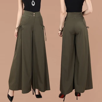 Plus Size 5XL 6XL Summer Fashion Women Solid Wide Leg Loose Cotton Dress Pants Female Casual Skirt Trousers Capris Culottes Y323 
Plus Size 5XL 6XL Summer Fashion Women Solid Wide Leg Loose Cotton Dress Pants Female Casual Skirt Trousers Capris Culottes Y323