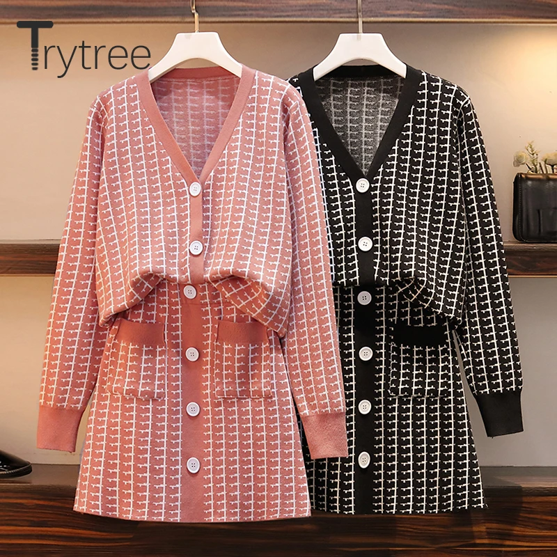 Trytree Autumn Winter Women Two Piece Set Casual V-neck Single Breasted Tops + Skirt Pockets Office Lady Mid-Calf 2 Piece Set
Trytree Autumn Winter Women Two Piece Set Casual V-neck Single Breasted Tops + Skirt Pockets Office Lady Mid-Calf 2 Piece Set