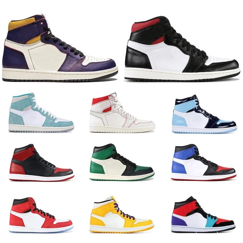 

1s basketball shoes high mid top Gym red SPIDERMAN UNC TURBO GREEN Court Purple banned NYC TO PARIS PHANTOM 1 men sport sneakers