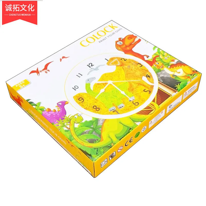 Clock Coloured Drawing Plaster Oil-painting Children Handmade DIY Graffiti Watercolor Painted Clock Gift Box Dinosaur Clock
Clock Coloured Drawing Plaster Oil-painting Children Handmade DIY Graffiti Watercolor Painted Clock Gift Box Dinosaur Clock