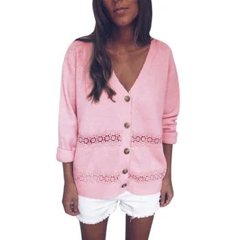 Knitted Lace Patchwork Women Cardigan Sweater 2019 Autumn Fashion Simple Solid Bottom Clothing Sweater Cardigan Female Coat
Knitted Lace Patchwork Women Cardigan Sweater 2019 Autumn Fashion Simple Solid Bottom Clothing Sweater Cardigan Female Coat