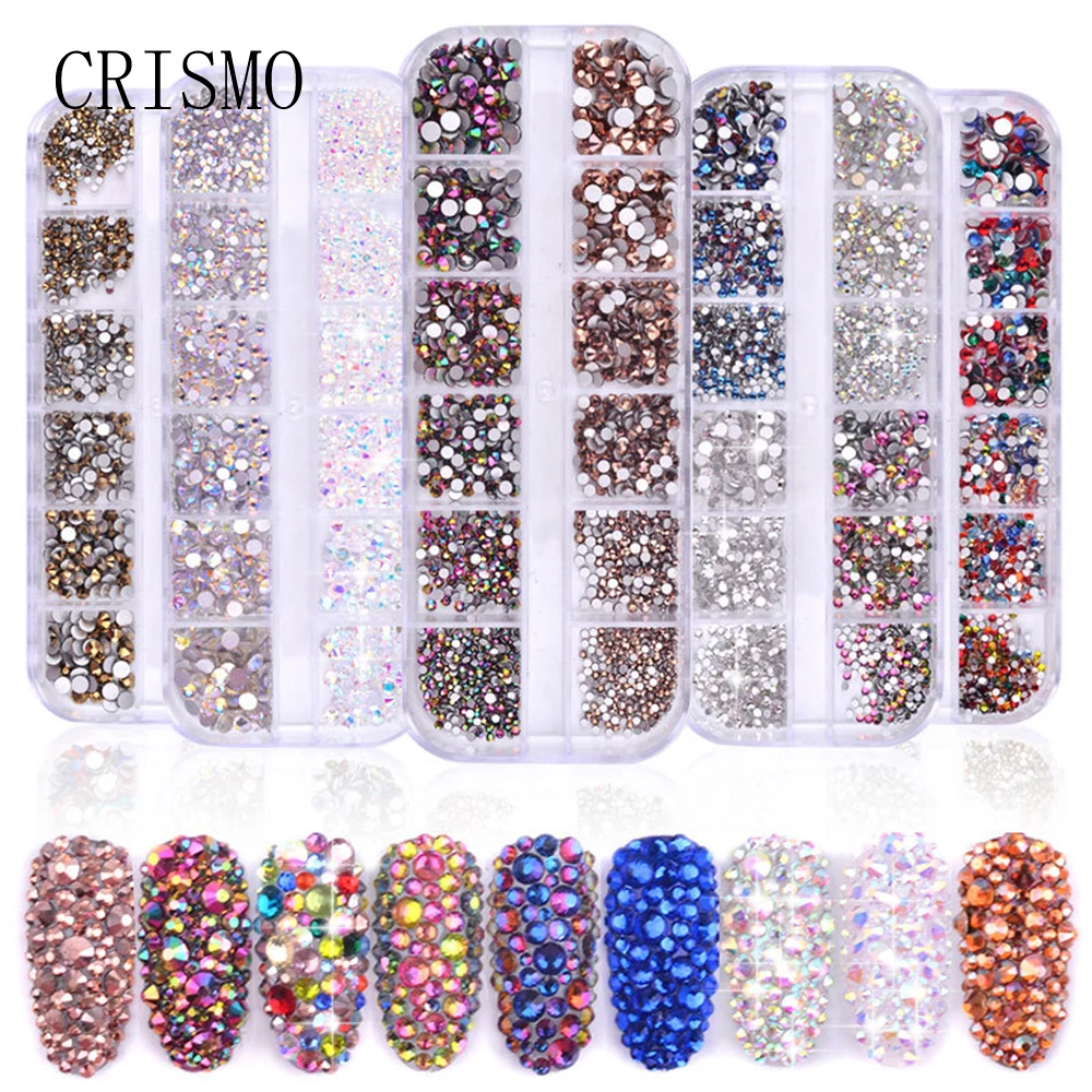 CRISMO AB Colors Multi-size Glass Nail Rhinestones Stones Flat Back Shiny Tips For DIY 3D Nails Art Decorations
CRISMO AB Colors Multi-size Glass Nail Rhinestones Stones Flat Back Shiny Tips For DIY 3D Nails Art Decorations