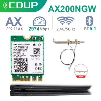 EDUP M.2 Wifi6 Intel AX200 2974Mbps Bluetooth 5.1 802.11ax MU-MIMO Network Card 2.4G/5.8GHz ноутбук сеть Wi-Fi карта AX200NGW
EDUP M.2 Wifi6 Intel AX200 2974Mbps Bluetooth 5.1 802.11ax MU-MIMO Network Card 2.4G/5.8GHz ноутбук сеть Wi-Fi карта AX200NGW