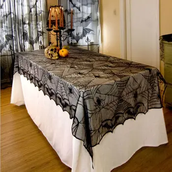 

Halloween Decoration Horror Props Lace Spiderweb Fireplace Mantle Scarf Cover Tablecloth Curtain Cosplay Party Supplies