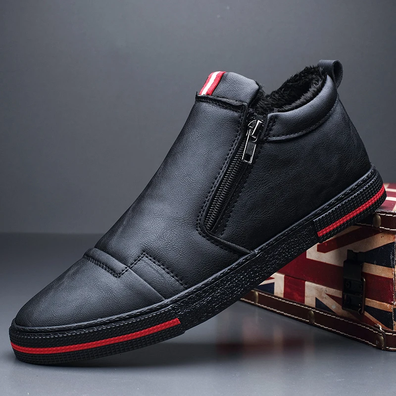 High-top Leather Shoes Men's Autumn And Winter Casual Plus Velvet Cotton Shoes 2020 New Men's Casual Leather Shoes
High-top Leather Shoes Men's Autumn And Winter Casual Plus Velvet Cotton Shoes 2020 New Men's Casual Leather Shoes