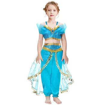 Blue Aladdin Dress Jasmine Cosplay Costume Christmas Halloween Party Kids Princes Role Play Children Clothing girls clothes 3-8s
Blue Aladdin Dress Jasmine Cosplay Costume Christmas Halloween Party Kids Princes Role Play Children Clothing girls clothes 3-8s