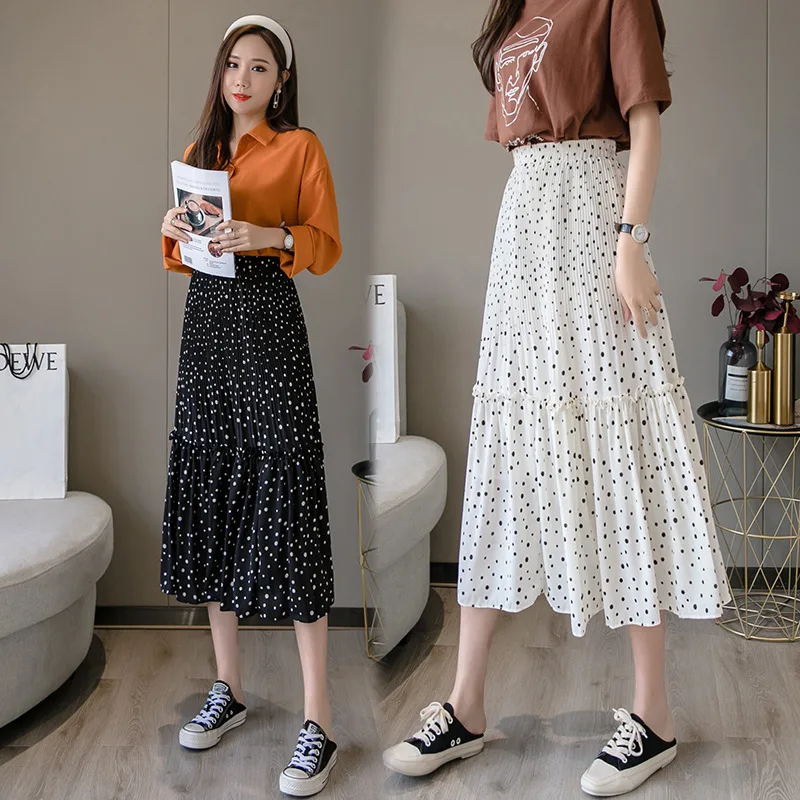 2020 Autumn New slimming large swing polka dot A- line pleated chiffon polka dot long tulle black vintage skirt skirts womens
2020 Autumn New slimming large swing polka dot A- line pleated chiffon polka dot long tulle black vintage skirt skirts womens