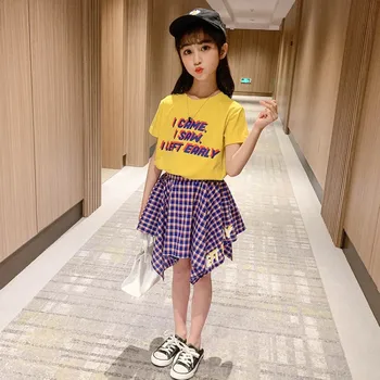 Girls Clothing Set 2020 Summer Fashion Teenage Children Girls Clothes Suits Kids Letter T-shirt + Plaid Skirt 2Pcs Outfits
Girls Clothing Set 2020 Summer Fashion Teenage Children Girls Clothes Suits Kids Letter T-shirt + Plaid Skirt 2Pcs Outfits