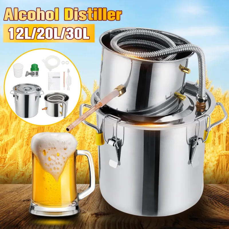 Durable 3/5/8GAL Distiller Moonshine Alcohol Distiller Stainless Steel DIY Home Water Wine Essential Oil Brewing Kit
Durable 3/5/8GAL Distiller Moonshine Alcohol Distiller Stainless Steel DIY Home Water Wine Essential Oil Brewing Kit