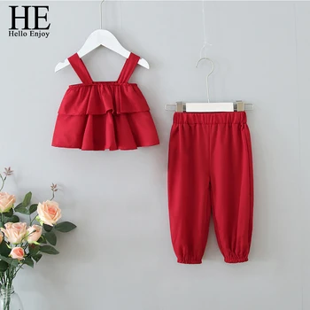 HE Hello Enjoy Kids Girls Clothing Sets Summer 2020 New Baby Girls Clothes Red Ruffled Suspenders + Pants 2Pcs Children Suits
HE Hello Enjoy Kids Girls Clothing Sets Summer 2020 New Baby Girls Clothes Red Ruffled Suspenders + Pants 2Pcs Children Suits