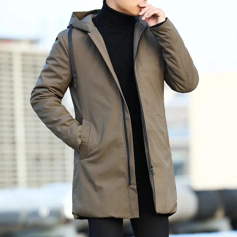 Куртка мужская утепленная с капюшоном Повседневный плащ ветровка пальто 6XL Осень