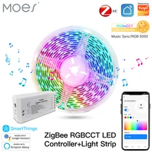 ZigBee LED Controller Light Strip RGB CCT Dimmer Music Sync Tuya Smart App Control with Alexa Google Smartthings Remote Control
ZigBee LED Controller Light Strip RGB CCT Dimmer Music Sync Tuya Smart App Control with Alexa Google Smartthings Remote Control