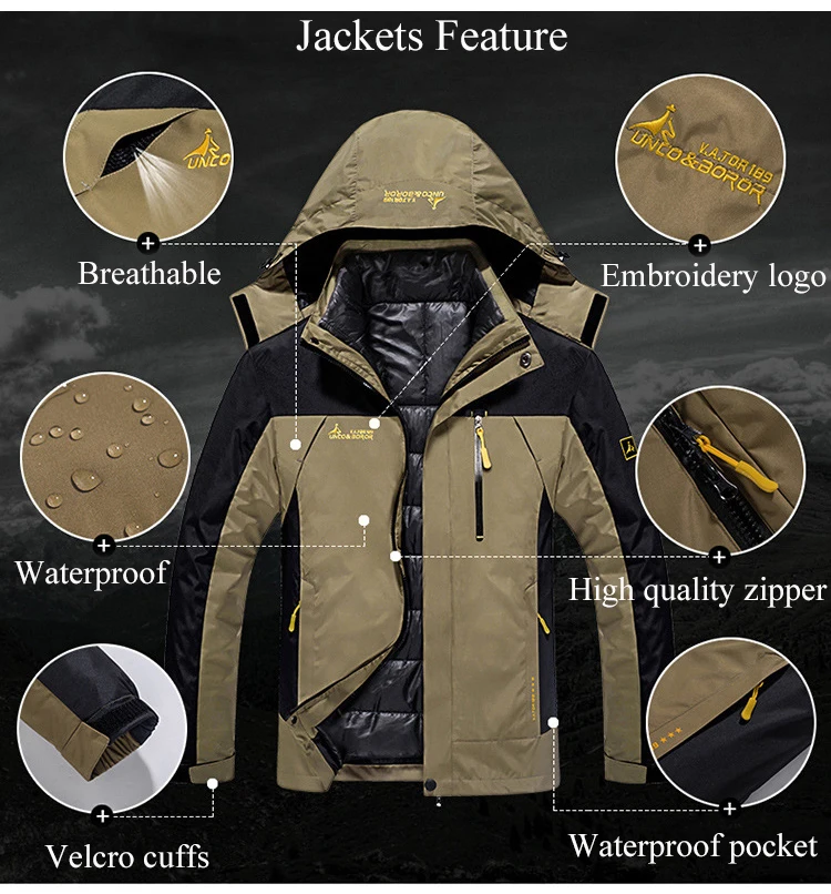 Outdoor 2 in 1 Ski Jacket Winter Climbing Waterproof Thermal Hiking Jacket Men Camping Windproof Skiing And Snowboard Jacket
Outdoor 2 in 1 Ski Jacket Winter Climbing Waterproof Thermal Hiking Jacket Men Camping Windproof Skiing And Snowboard Jacket
