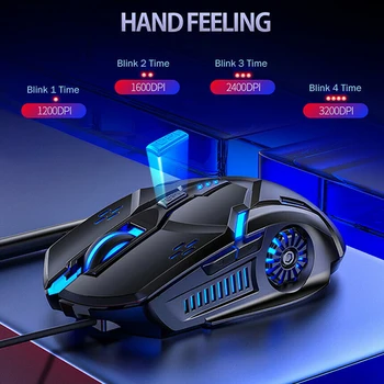 For PC Computer Laptop 1pc USB Wired 3200 DPI Gaming Mouse LED Breathing Light Ergonomic Design Silent Mice Pohiks 
For PC Computer Laptop 1pc USB Wired 3200 DPI Gaming Mouse LED Breathing Light Ergonomic Design Silent Mice Pohiks