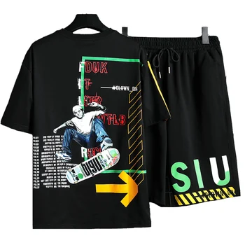 Hip Hop T Shirts Sets Men 2020 Summer Loose Casual Streetwear Homme Fashion Shorts + Short Sleeves Male Pure Cotton Man Clothing
Hip Hop T Shirts Sets Men 2020 Summer Loose Casual Streetwear Homme Fashion Shorts + Short Sleeves Male Pure Cotton Man Clothing