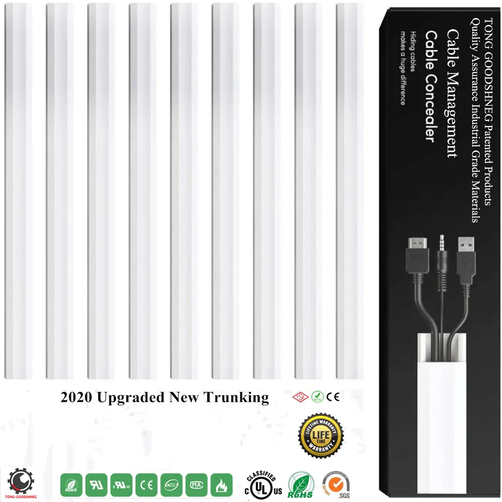 0.98"X0.51"2020 Upgraded Cable Concealer Cord Cover Cable Management Channels On Wall Wire Hider to Organize Cables TV,Computer
0.98"X0.51"2020 Upgraded Cable Concealer Cord Cover Cable Management Channels On Wall Wire Hider to Organize Cables TV,Computer