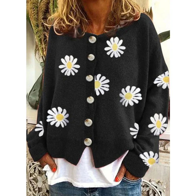 Women's Sweaters Autumn Winter New Casual Full Sleeve Cardigan Knitted Sweater Women Flower Print Loose Oversized Knitwear Coat
Women's Sweaters Autumn Winter New Casual Full Sleeve Cardigan Knitted Sweater Women Flower Print Loose Oversized Knitwear Coat
