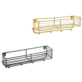 Iron Board Storage Basket with Hooks Hat Key Rack Hangers Holder Coat Hook Wall Hook Home Decoration Hang Hooks 
Iron Board Storage Basket with Hooks Hat Key Rack Hangers Holder Coat Hook Wall Hook Home Decoration Hang Hooks