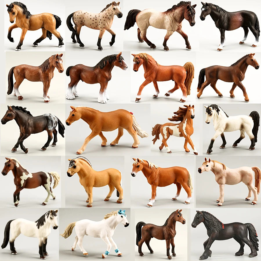 

Plastic Horses Party Favors Assorted Colors Horse Figurines Simulation Horse animal model figurine PVC toy Best Gift for Boys