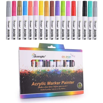 

18 colors/set 0.7mm Acrylic Color Marker Pen Acrylic Marker Painter Water-based Permanent Paint Marker Pen for Painting Writing