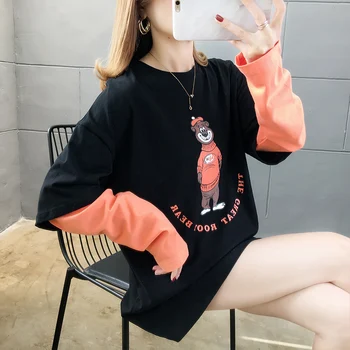 Pure Cotton Joint Mock Two-Piece T-shirt Women's Long-Sleeve 2020 Spring New Style Loose-Fit Mid-length Tops 7030
Pure Cotton Joint Mock Two-Piece T-shirt Women's Long-Sleeve 2020 Spring New Style Loose-Fit Mid-length Tops 7030