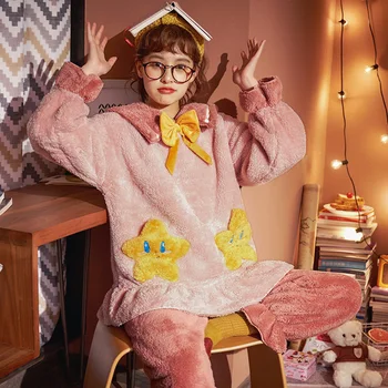 Warm Winter Pajamas Set Women Sleepwear Warm Flannel Long Sleeves Pajamas Dark Blue Homewear Thick Home Suit M L XL XXL
Warm Winter Pajamas Set Women Sleepwear Warm Flannel Long Sleeves Pajamas Dark Blue Homewear Thick Home Suit M L XL XXL