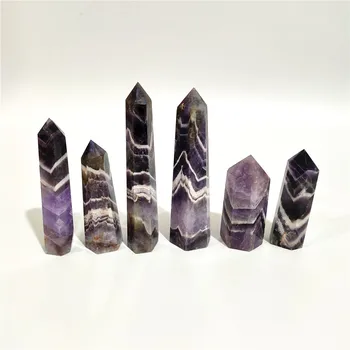 

Natural Dream Amethyst Quartz Tower Hand Carved Polished Crystal Points Wand Healing Gemstones For Gift Home Decoration